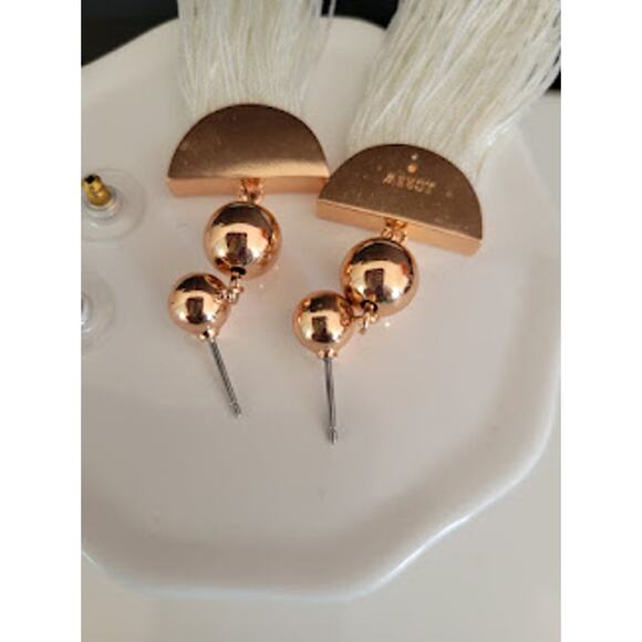 J. Crew Rose Gold Earrings with White‎ Fringe - Picture 4 of 4